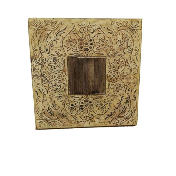 Wall Art Metal on Wood Natural + Modern Design 12 x 12 - Picture 1 of 12